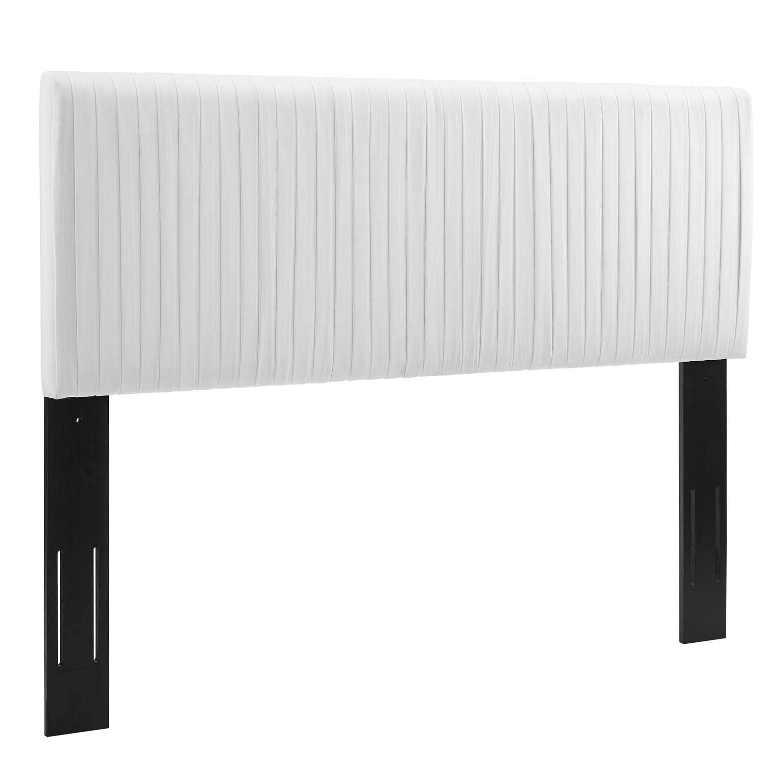 Modway Mod-6327-Whi Eloise Channel Tufted Performance Velvet Full/Queen Headboard, White